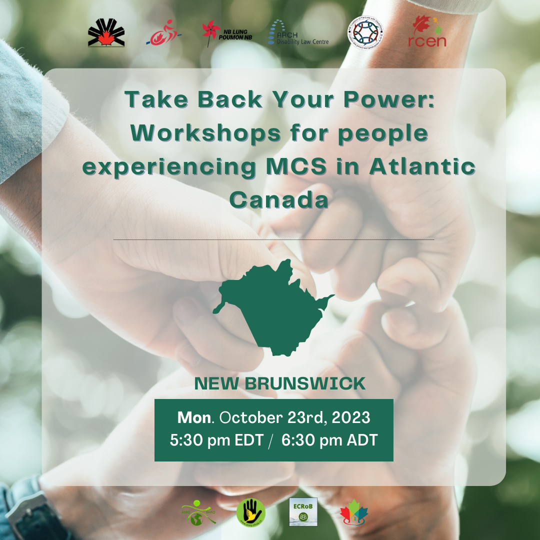 Take Back Your Power: New Brunswick – Workshops for people experiencing MCS in Atlantic Canada