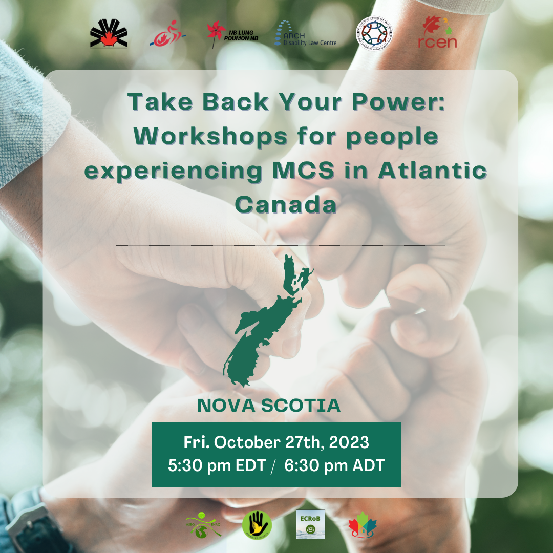 Take Back Your Power: Nova Scotia – Workshops for people experiencing MCS in Atlantic Canada